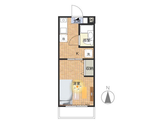 Kマンスリー清水インターチェンジ前（秋葉山公園前） 302・1DK-302 画像1